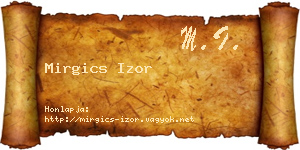 Mirgics Izor névjegykártya